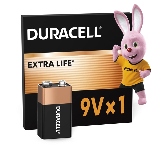 Батарейка Duracell 9V лужна 1шт. в упаковці (5000394066267 / 81483681) - зображення 1