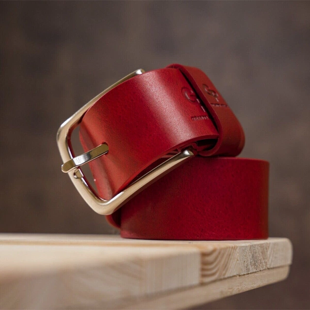 Ремінь Grande Pelle Жіночий шкіряний Червоний (11262) - зображення 3