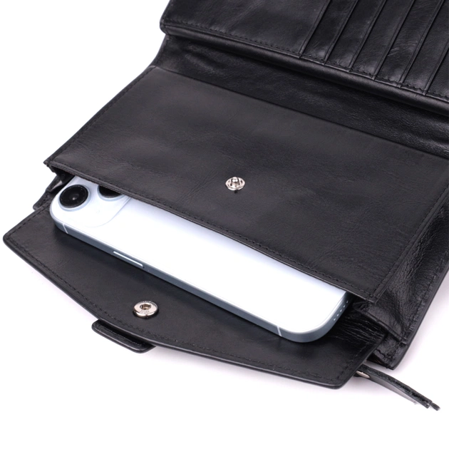 Гаманець Vintage З натуральної шкіри Чорний (22885) - изображение 8