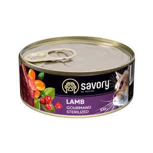 Вологий корм для кішок Savory Cat Can Adult Sterilised ягня 100 г (4820232630716) зображення 1