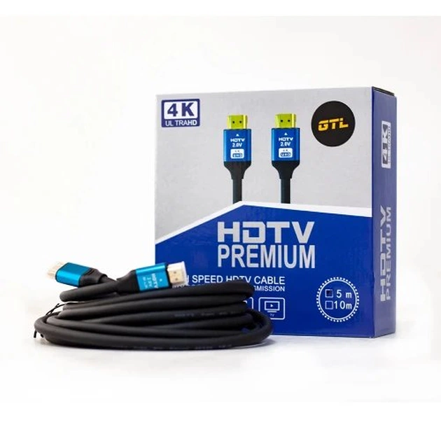 Кабель HDMI (M) - HDMI (M), 5 м, Black, GTL, V2.0 (GTLHMHM5V20BK) - зображення 1