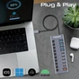 Концентратор USB Type-C Promate Gegahub-5G 10 in 1 Grey (gegahub-5g) - зменшене зображення 3