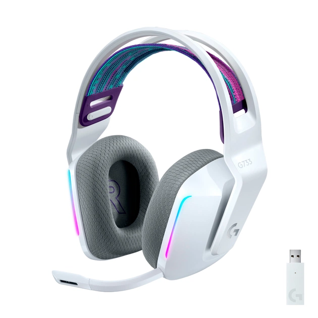 Навушники Logitech G733 Lightspeed Wireless RGB Gaming Headset White (981-000883) - зображення 1