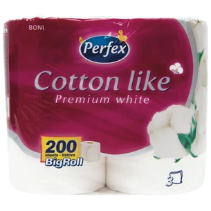 Туалетний папір Perfex Cotton Like Premium White 3 шари 4 рулони (8606102287329) зображення 1