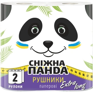 Паперові рушники Сніжна Панда Extra Long 2 шари 200 відривів 2 рулони (4823019010800) зображення 1