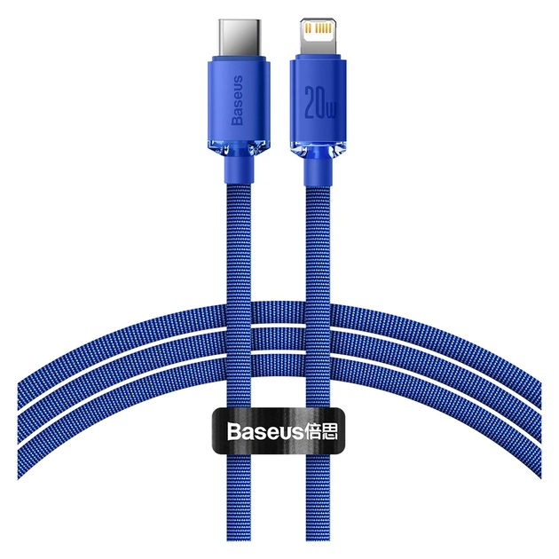 Дата кабель USB-C to Lightning 1.2m 20W blue Baseus (CAJY000203) - зображення 1