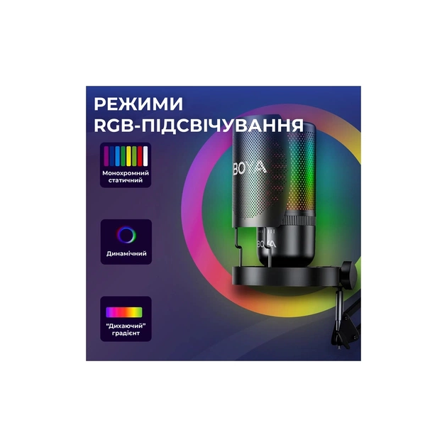 Микрофон Boya K3-02 RGB Type-C/3,5 мм Black (BOYA K3-02) - изображение 9