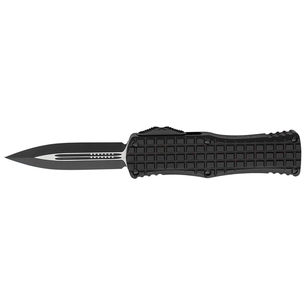 Ніж Microtech Hera Double Edge Black Blade FRAG OTF Tactical Serrator Blue (702-1TFRS) - зображення 1