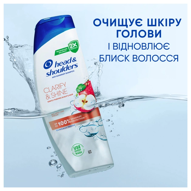Шампунь Head & Shoulders Clarify & Shine Проти лупи Очищення та блиск 400 мл (8700216658461) - picture 4