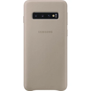 Чехол-накладка Samsung Leather Cover для Samsung Galaxy S10 SM-G973 Gray (EF-VG973LJEGRU) изображение 1