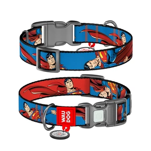 Нашийник для тварин WAUDOG Nylon з QR паспортом "Сила Супермена", пластиковий фастекс, M (281-1079) зображення 1