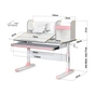 Парта Mealux Vancouver Multicolor Pink з полицею (BD-620 W/G MC+PN с полкой) - зменшене зображення 2