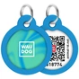 Адресник для тварин WAUDOG Smart ID з QR паспортом "Градієнт блакитний", коло 30 мм (230-4036) - уменьшенное изображение 1