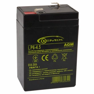 Батарея до ДБЖ Gemix LP 6В 4.5Ач (LP6-4.5 Т2) зображення 1