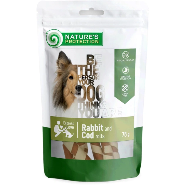 Ласощі для собак Nature's Protection Rabbit and cod rolls 75 г (SNK46095) - зображення 1