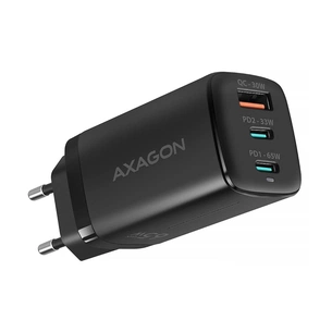 Зарядний пристрій AXAGON 1xUSB + 2xUSB-C 65W QC4+ PD3.0 PPS black (ACU-DPQ65) зображення 1