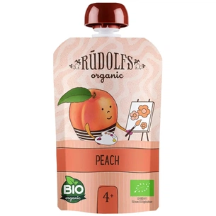 Дитяче пюре Rudolfs органічне персик 4+, 90 г (4751017943212) зображення 1