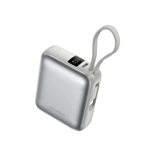 Батарея універсальна Choetech 10000mAh, 35W. PD/3.0, LED Display, buid-in type-C cabel, Silver (B832-SL) зображення 1