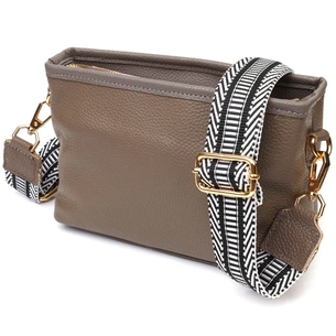 Сумка Vintage Компактна на плече з натуральної шкіри Сіра (22098) зображення 1