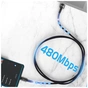 Дата кабель USB 2.0 AM to USB-C 0.5m 6A Essager (EXCT-CGB01) - зменшене зображення 5