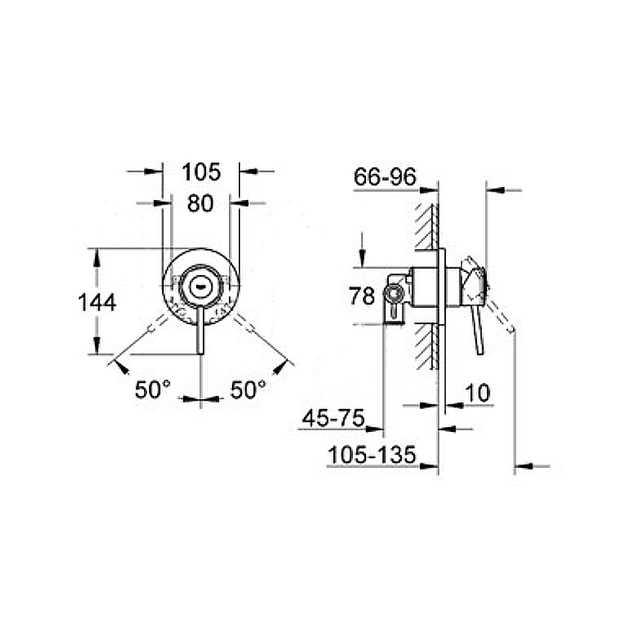Змішувач Grohe BauClassic OHM set conc. shower (29048000) - picture 3