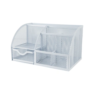 Настільний набір Axent підставка-органайзер 220x140x130 мм металева, біла (2125-21-A) зображення 1