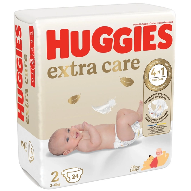 Підгузки Huggies Extra Care Size Розмір 2 (3-6 кг) 24 шт (5029053550275) - picture 2