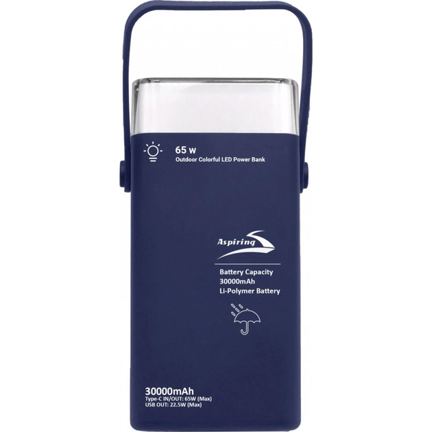 Батарея універсальна Aspiring Vigor 30 30000mAh PD/3.0/65W, QC/3.0, 2*USB-C, 2*USB-A (VG65PD) - зображення 1