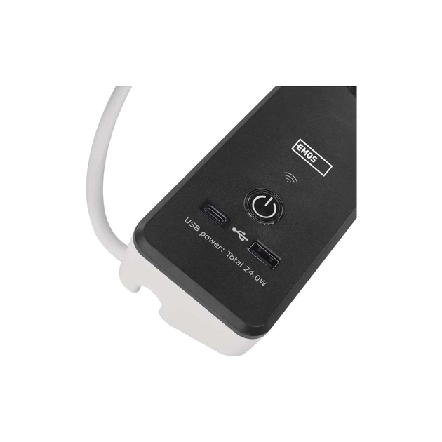 Мережевий подовжувач EMOS P1422SM 2m 4 роз. 1xUSB-A 1xUSB-C Wi-Fi 1,5мм2 (P1422SM) - зображення 5