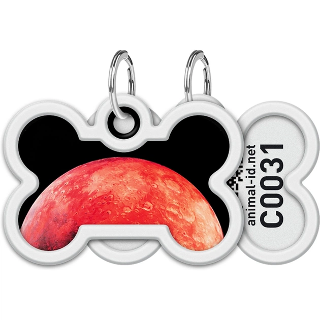 Адресник для тварин WAUDOG Smart ID з QR паспортом "Марс", кістка 40х28 мм (231-4031) - picture 1