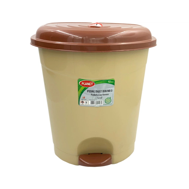 Контейнер для сміття Planet Household №3 з педаллю бежевий 12 л (10339) - picture 2