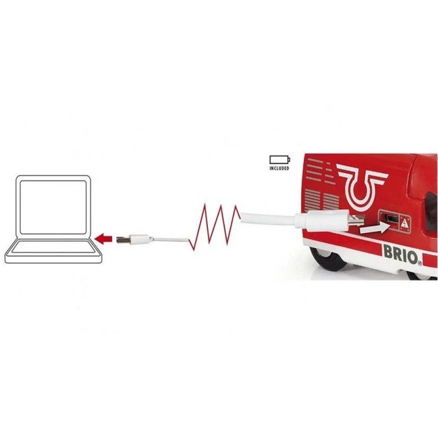 Залізниця Brio World Потяг USB зарядка, вагон, машиніст (33746) - picture 7