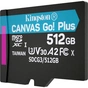 Карта пам'яті Kingston 512GB microSDXC class 10 UHS-I/U3 Canvas Go Plus (SDCG3/512GBSP) - зменшене зображення 3