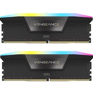 Модуль пам'яті для комп'ютера DDR5 48GB (2x24GB) 6400 MHz Vengeance RGB Black Corsair (CMH48GX5M2B6400C36) зображення 1
