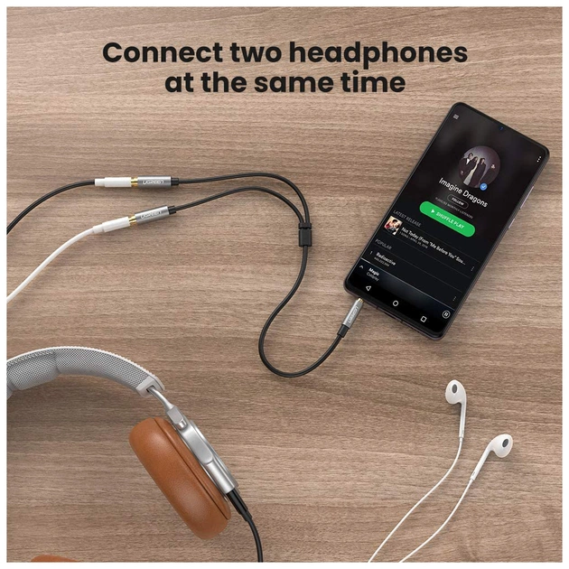 Кабель мультимедійний 3.5mm M to 2x3.5mm F 0.2m AV123 black Ugreen (10532) - picture 4