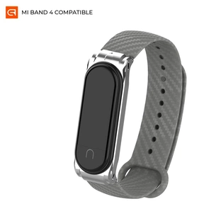Ремінець до фітнес браслета Armorstandart Carbon Silicone Series для Xiaomi Mi Band 4/3 Grey (ARM55195) зображення 1