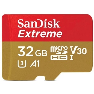 Карта пам'яті SanDisk 32GB microSD class 10 UHS-I U3 V30 A1 Extreme (SDSQXAF-032G-GN6MN) зображення 1