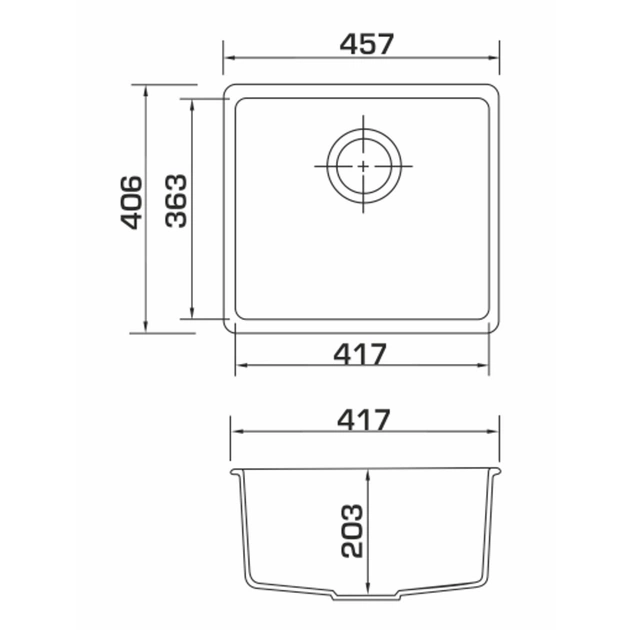 Мийка кухонна GRANADO Under top gris (gr1908) - изображение 9
