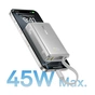 Батарея універсальна Baseus PicoGo 10000mAh 45W PD, QC, Galaxy Natural Titanium (P10076803853-00) - зменшене зображення 7