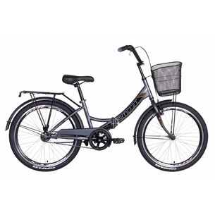 Велосипед Formula 24" SMART Vbr рама-15" 2021 багажник + кошик Grey/Black (OPS-FR-24-246) зображення 1