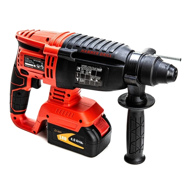 Перфоратор GTM RHC18/26BL, 18В, 2,5Дж, 0-1000об/хв 2x4Ah, кейс (RHC18/26BL) - зображення 3