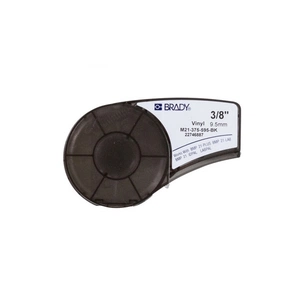 Стрічка для принтера етикеток Brady вініл, 9.53mm/6.4m. білий на чорному (M21-375-595-BK) зображення 1
