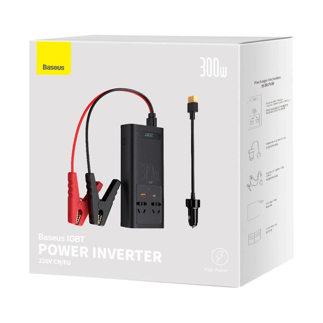 Автомобільний інвертор 12V/220V 300W IGBT Baseus In-car Inverter Baseus (CGNB010101) - зображення 8