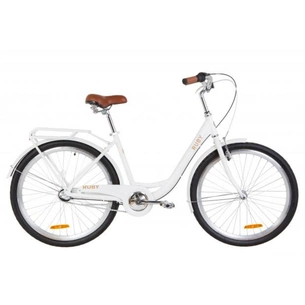 Велосипед Дорожник 26" RUBY рама-17" Al 2020 білий з багажником (OPS-D-26-105) зображення 1