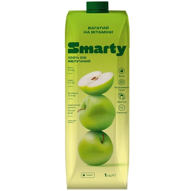 Сок Smarty Яблочный 1л (2612000) - изображение 1