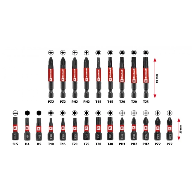 Набір біт Einhell біт і головок, 1/4", 28шт, кейс (108703) - picture 4