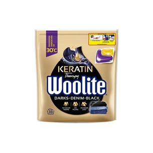 Капсули для прання Woolite Для чорних та джинсових тканин З кератином 33 шт. (5900627094145) зображення 1