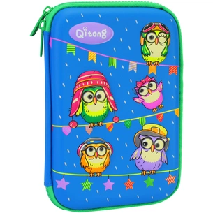 Пенал Cool For School з тисненням 1 відділення Блакитний (QT-5669-Blue) зображення 1