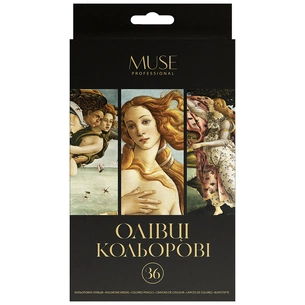 Олівці кольорові Muse Тригранні З точилкою 36 кольорів (105M-36) зображення 1