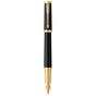 Ручка пір'яна Parker INGENUITY Black Lacquer GT FP F (60 011) - зменшене зображення 1